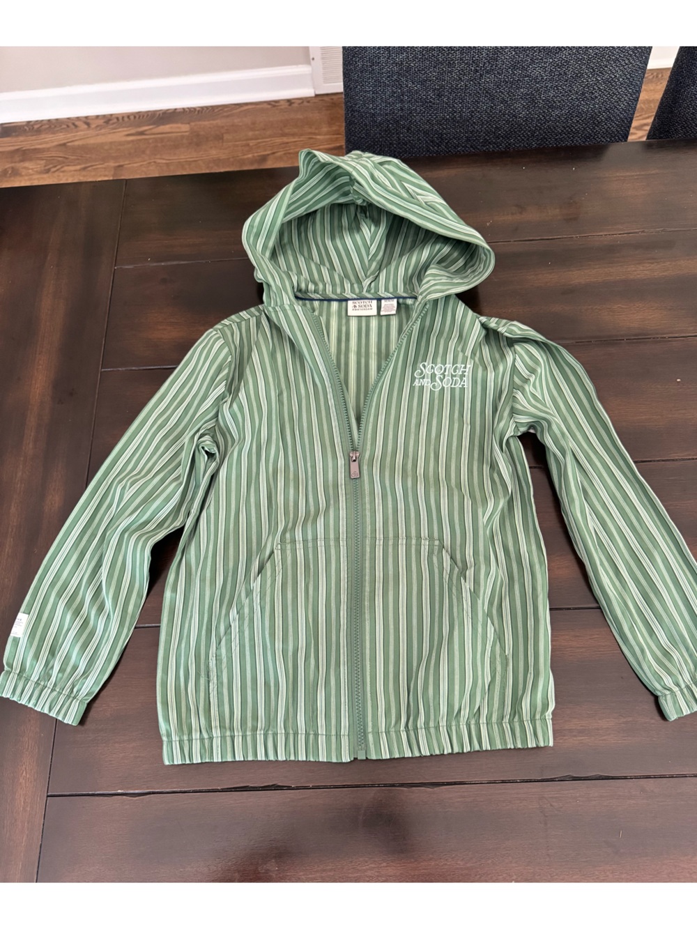 NWOT Scotch & Soda Green and White Light Jacket Shirt